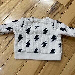 White and Black Lightning Bolt Sweatshirt Cat & Jack 0-3m